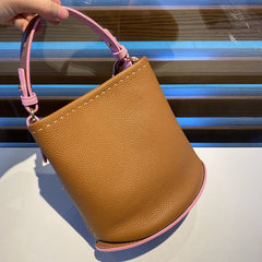Delvaux Pin Mini Bucket Camel / Baby Pink