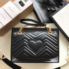 Gucci GG Marmont Small Matelasse Bag Black.