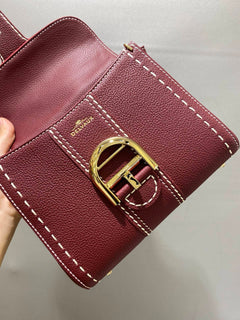 Delvaux Brillant Mini Leather Bag Bordô Ferragens Douradas