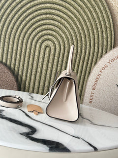Delvaux Brillant Mini Leather Bag Off White