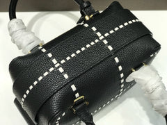 Delvaux Cool Box Black Costura Contrastante