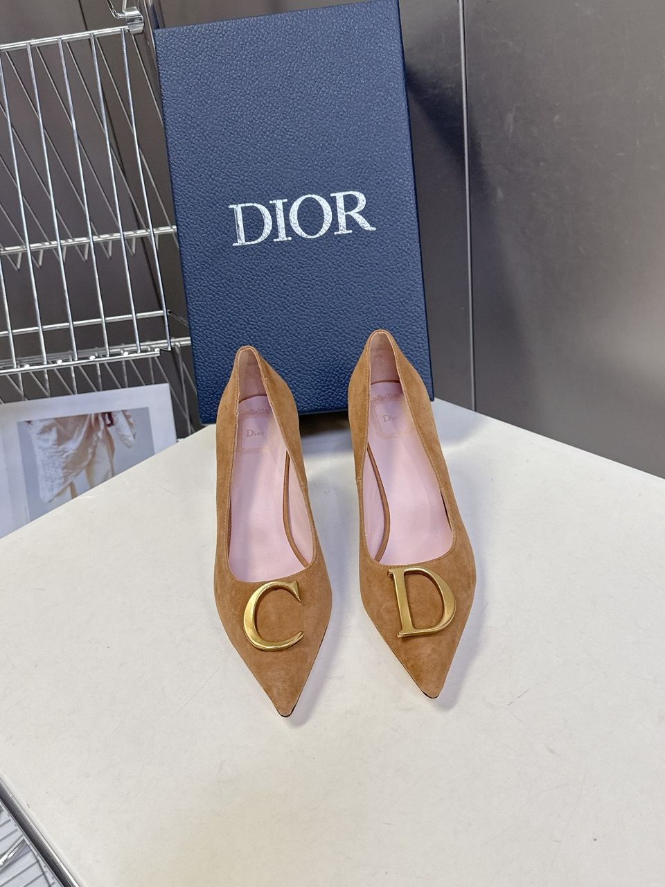 Scarpin Dior Initials Brown