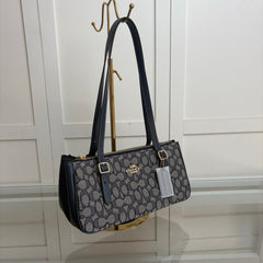 Coach Asher Shoulder Bag em Signature Canvas Grafite