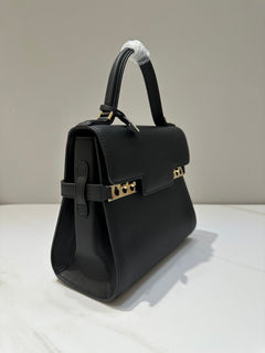 Delvaux Tempête MM Black Ferragens Douradas