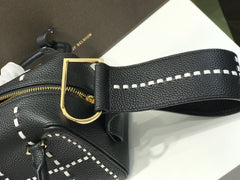 Delvaux Cool Box Black Costura Contrastante