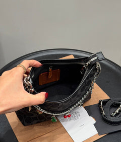 Coach Laurel Midnight Charm Shoulder Bag Black