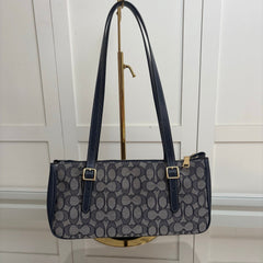 Coach Asher Shoulder Bag em Signature Canvas Grafite