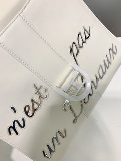 Delvaux Brillant L'Humour Lettering White / Silver