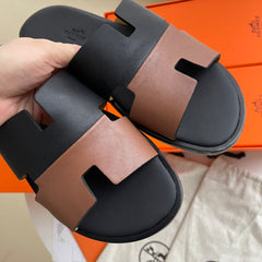 Hermes Izmir black brown Sandal.