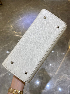 Delvaux Tempête MM Off White Ferragens Prata