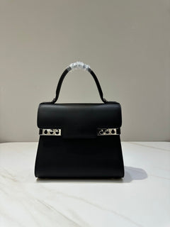 Delvaux Tempête MM Black Ferragens Prata