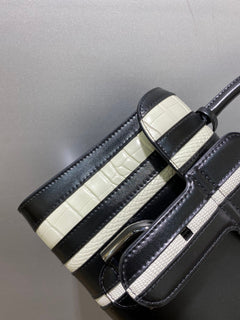 Delvaux Brillant MM Croco Black / White