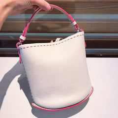 Delvaux Pin Mini Bucket Off-White / Pink