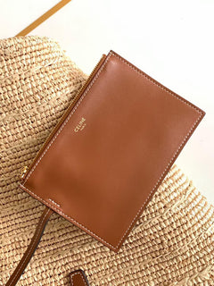 Bolsa CELINE Medium supple panier in raffia and calfskin