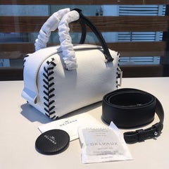 Delvaux Cool Box Mini Bohème Stitch White