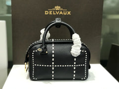Delvaux Cool Box Black Costura Contrastante