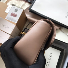 Gucci GG Marmont Small Matelasse Bag Nude.