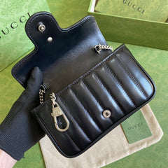 Gucci GG Marmont Matelasse Super Mini Bag Black.