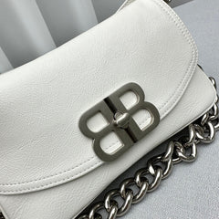 Balenciaga  Small BB Soft Flap Shoulder White