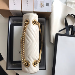 Gucci GG Marmont Small Matelasse Bag White.