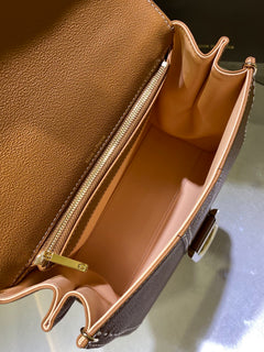Delvaux Brillant Mini Leather Bag Camel Ferragens Douradas