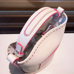 Delvaux Pin Mini Bucket Off-White / Pink