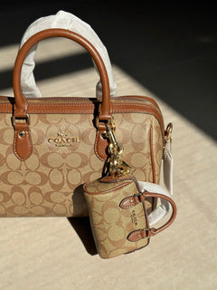 Coach Rowan Satchel Beje / Brown Signature Canvas