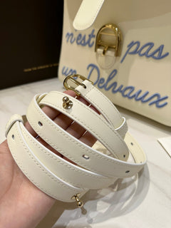 Delvaux Brillant L'Humour Lettering Off-White / Blue