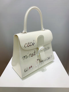 Delvaux Brillant L'Humour Lettering White / Silver