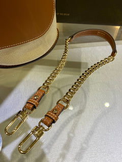 Delvaux Pin Mini Bucket Canvas Caramelo