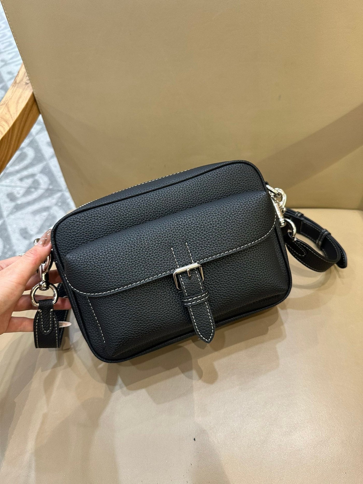 Coach Warner Crossbody Pebble Leather Black