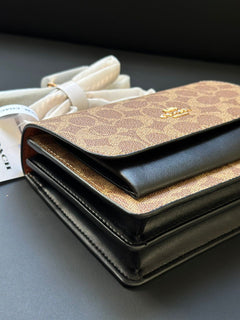 Coach Mini Klare Crossbody Bag Khaki/Preto Ferragens Douradas