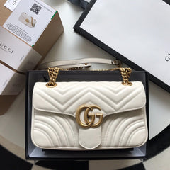 Gucci GG Marmont Small Matelasse Bag White.