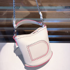 Delvaux Pin Mini Bucket Off-White / Pink