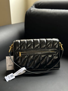 Coach Quilted Chain Tabby Preto Ferragens Douradas