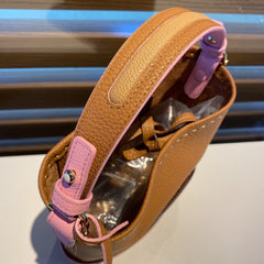 Delvaux Pin Mini Bucket Camel / Baby Pink