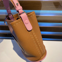 Delvaux Pin Mini Bucket Camel / Baby Pink