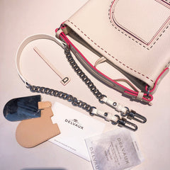 Delvaux Pin Mini Bucket Off-White / Pink