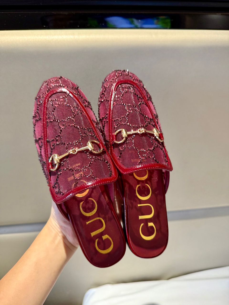 mule Princetown GG Crystal da Gucci