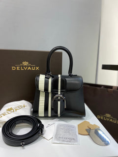 Delvaux Brillant MM Croco Black / White
