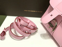 Delvaux Brillant Mini Leather Bag Pink Ferragens Prata