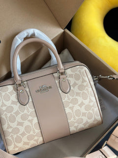 Coach Rowan Satchel Khaki Chalk