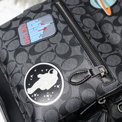 Coach West Backpack Space Edition Signature Canvas Black
