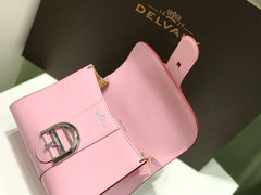 Delvaux Brillant Mini Leather Bag Pink Ferragens Prata