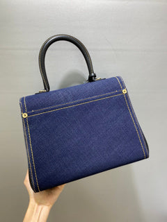 Delvaux Brillant Mini Denim Navy Blue