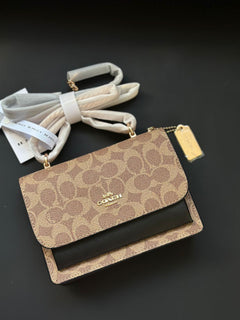 Coach Mini Klare Crossbody Bag Khaki/Preto Ferragens Douradas