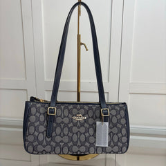 Coach Asher Shoulder Bag em Signature Canvas Grafite
