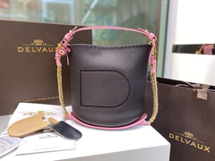 Delvaux Pin Mini Bucket Black / Pink
