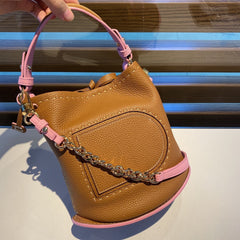 Delvaux Pin Mini Bucket Camel / Baby Pink