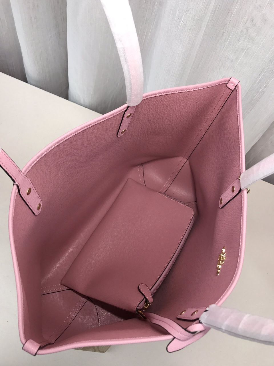 Coach City Tote Signature Canvas Khaki / Pink